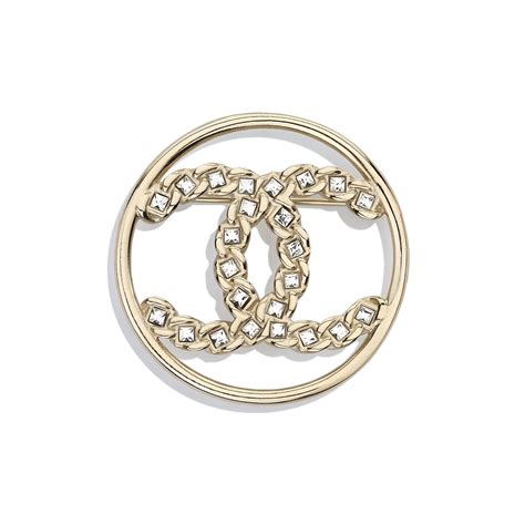 chanel metal and strass brooch|Brooch .